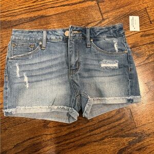 Denim Blue Distressed Girls Shorts - RSQ - NWT